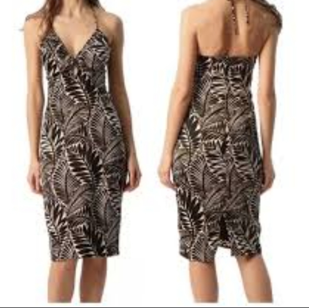 Christian LaCroix‎ NWT Elegant Black and White Halter Dress Size Medium